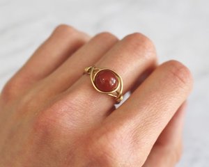 925 argent Sterling lunette réglage Design Unique à la main bague de fiançailles rouge jaspe Cabochon argent fin cadeau de mariage - Product Image 2