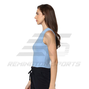 Nueva llegada de las mujeres ropa de gimnasio entrenamiento señoras camiseta sin mangas de alta calidad Yoga deportes Crop Top Fitness OEM personalizado mujeres camiseta sin mangas - Product Image 2