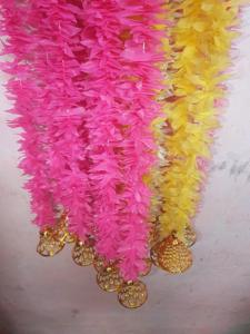 50ชิ้นพวงมาลัยดอกดาวเรืองดอกกาแบบนิ่มงานทำด้วยมือจากอินเดียพร้อมกระดิ่ง3.5ฟุตคุณภาพระดับพรีเมียมสำหรับตกแต่งงานแต่งงาน - Product Image 6