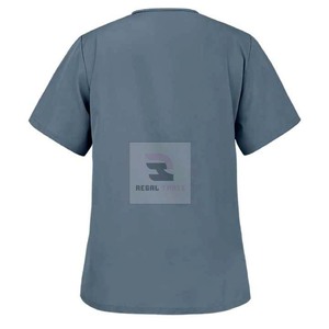 Venta caliente 3 bolsillos médico enfermera Scrub Top uniformes Hospital Camisa de algodón - Product Image 4