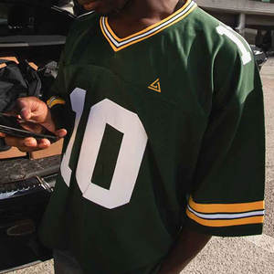 Nouveau style personnalisé unisexe 100% polyester respirant à manches courtes, maillot de football américain court - Product Image 3