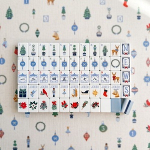 Tuiles <span class=keywords><strong>de</strong></span> Mahjong en Acrylique Bleu Clair, 160 Pièces, 5 Couches, Motif Élan et Casse-Noisette, Jeu <span class=keywords><strong>de</strong></span> Mahjong <span class=keywords><strong>de</strong></span> Luxe pour les Fêtes et Noë<span class=keywords><strong>l</strong></span>, Cadeau Design - Product Image 2