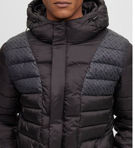 Chaqueta Acolchada Gruesa con Capucha y Color Personalizado de Dos Tonos para Hombre, Chaqueta Estilo Hip Hop Urbano de Gran Tamaño - Product Image 4