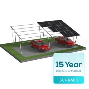 Sunrack parkir naungan Solar Carport 10 Kw harga grosir rendah tahan air Solar Carport untuk energi surya