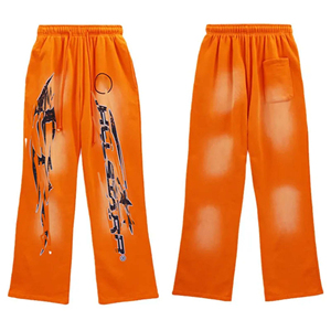 Pantalon de survêtement tactique décontracté pour homme, design personnalisé, en velours côtelé uni anti-plis, taille haute élastique, délavage vieilli, collection automne - Product Image 1