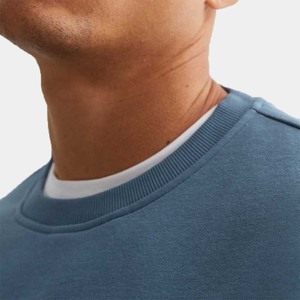 Sudadera de cuello redondo de ajuste Regular para hombre, logotipo personalizado, patrón sólido, invierno, transpirable, tela de punto de 380g, venta al por mayor, algodón liso - Product Image 5
