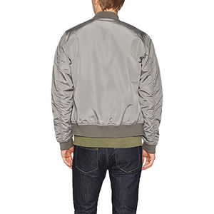 Venta al por mayor nuevo diseño Fighting Bomber Jacket Zipper-Up Stand Collar prendas de vestir exteriores abrigos en tela de lona - Product Image 4