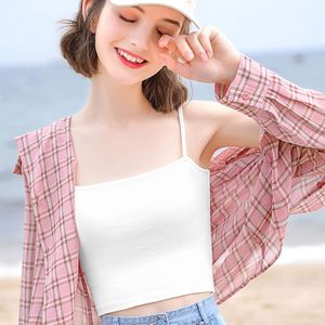 Camiseta sin Mangas para Mujer, Estilo Informal, para Oficina, Tejido de Punto Acanalado, Elástico, Top Corto, Ropa Básica Informal de Verano - Product Image 3