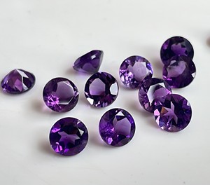 Amatista púrpura natural Corte redondo 13mm Facetado-Amatista suelta Calidad superior - Product Image 6