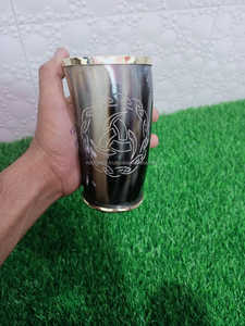 Noorbaba haute qualité personnalisé gravé boussole thir marteau Viking corne tasse en Style animal artisanat naturel décoratif - Product Image 5