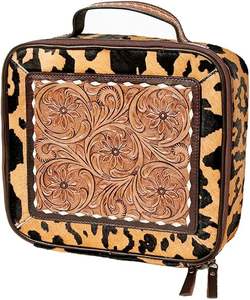 Western Style Handcrafted Tooled Metallic Hair on Hide Fur <b>Leather</b> <b>Jewelry</b> Box <b>Travel</b> <b>Jewelry</b> Storage Western Handbag Purse - Product Image 5