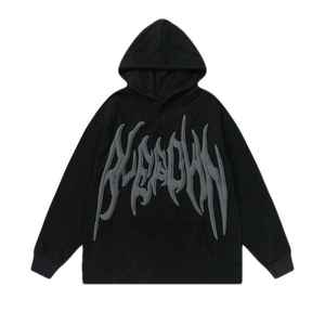 เสื้อฮู้ดพิมพ์ลายพัฟฟ์ ผ้าฟลีซเนื้อนุ่ม ฮู้ดปรับได้ ดีไซน์นูนลาย เหมาะสำหรับแฟชั่นลำลองและสวมใส่ในฤดูหนาว - Product Image 1