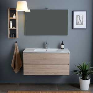 Mueble de Baño Suspendido en Pared de Roble Belize de 100 cm con 2 Cajones Bajo Lavabo, Conjuntos de Baño - Product Image 1