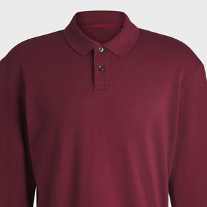 Fabricante 100% algodón manga corta de punto hombres transpirable Polo camisetas Casual patrón sólido de talla grande Polo camisa - Product Image 2