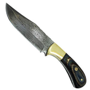 Cuchillo de caza personalizable hoja de acero damasco mango de madera nuevo diseño de longitud regular fabricado profesionalmente soporte OEM - Product Image 2