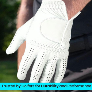 Conception unique de meilleure qualité en cuir Cabretta Matériel extérieur Gants de golf blancs Fabrication professionnelle adulte de pas cher - Product Image 3