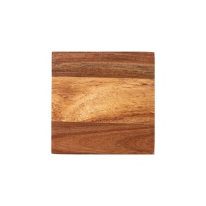 Acacia Wood <b>Coaster</b> <b>Set</b> <b>with</b> <b>Holder</b> Square Insulation Mat Solid Wood Engraving Blanks for Home Use - Product Image 1