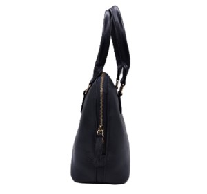 Sac à main de luxe en cuir Saffiano pour femmes Sac fourre-tout noir avec bandoulière réglable Sac à main personnalisé avec fermeture à glissière - Product Image 5