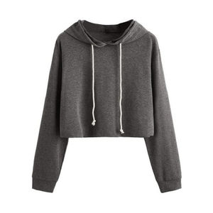 2024 nuevo diseño recortado Logo pulóver sudadera de alta calidad de manga larga Yoga Crop Top personalizado XS sudaderas con capucha para mujer para invierno - Product Image 6