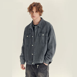 Veste en toile vintage pour hommes, design personnalisé de grande taille avec plusieurs poches, vêtements d'hiver - Product Image 5