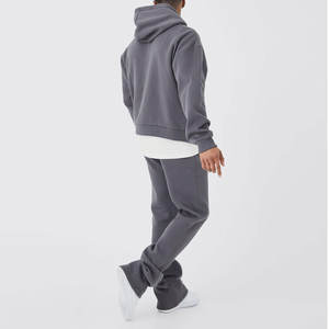 Ensemble de survêtement pour homme en coton uni, style nouveau, logo personnalisé, coupe évasée, jogging streetwear, sweat-shirt à capuche, jogging, séchage rapide - Product Image 1