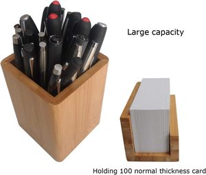 Mangowood Wooden <b>Pen</b> Holder Cup and Desk Business Card Holder Stand for Office Home School 2 Packs Stand <b>Multi</b> Purpose Use - Product Image 5
