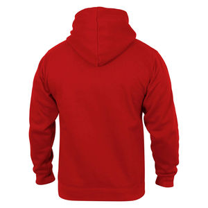 เสื้อฮู้ดสวมหัวแบบสวมหัวสำหรับผู้ชายผู้หญิงมีฮู้ดผ้าคอตตอนขนแกะสีแดงล้วนระบายอากาศได้ดีสำหรับใส่ในฤดูหนาว280g - Product Image 2