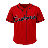 Camiseta de béisbol con cuello en V, transpirable, de verano, talla grande, con botones completos, sublimada, con rayas de equipo, personalizada al por mayor