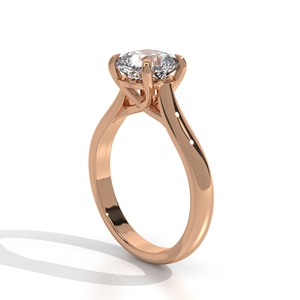 Anillo de Compromiso con Diamante Cultivado en Laboratorio de 1 Quilate, Corte Cojín, en Oro Amarillo, Rosa o Blanco de 10K, 14K o 18K, para Fiestas y Aniversarios - Product Image 6