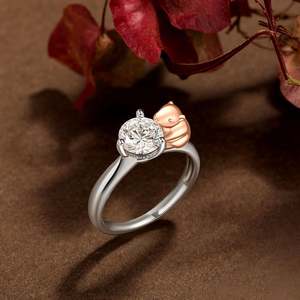 Jeulia Hug Me Capybara <b>Ring</b>-round Cut Sterling Silver 18K Plated <b>Adjustable</b> <b>Ring</b> - Product Image 4