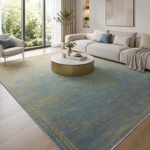 Netline Home Radiant Stripes Indigo Blue Abstract <b>Washable</b> <b>Rug</b> - Product Image 4