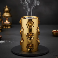 Nouveauté : Brûleur d'encens indien décoratif en métal écologique, poli miroir, aromatique, pour la maison, l'hôtel, le restaurant, toutes saisons M R