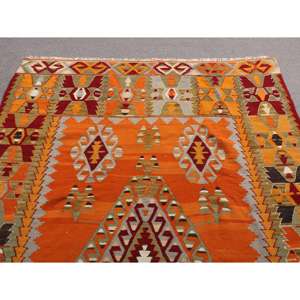 Alfombra Turca, Alfombra Grande de 5.2x8 pies, Alfombra Vintage de Lana Marroquí Naranja - Product Image 4