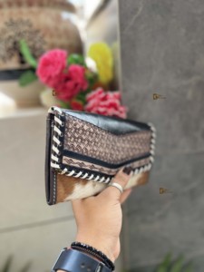 Cartera de mano de diseñador en piel de vaca turquesa, talla única, artículo de moda multiusos para verano, gran oferta - Product Image 3