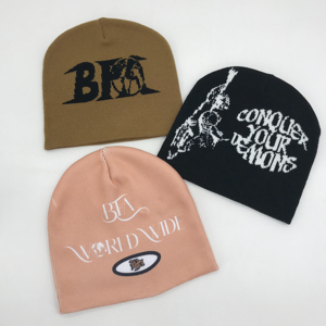 Nouveau Style unisexe tricoté personnalisé hiver chapeaux Jacquard avec Hip Hop Y2k Bonnet extérieur chaud tricoté bonnet froid - Product Image 1