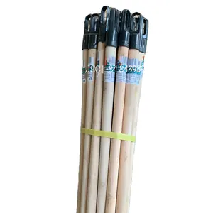Mango de escoba de madera recubierto de PVC pulido dos veces al día uso en el hogar tornillo italiano fácil de cambiar la cabeza de la escoba - Product Image 1