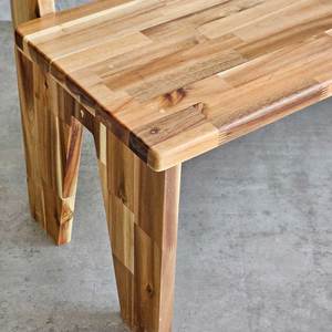 Banc en bois d'acacia GBD027 120x40cm avec dossier, design rustique moderne pour jardin, terrasse, parc, fabriqué en fonte et plastique - Product Image 4