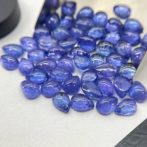 Cabujón de Tanzanita Natural al por Mayor, 6x4 mm, Forma de Pera Azul, Tamaño Calibrado con Tratamiento Térmico para Joyería - Product Image 3