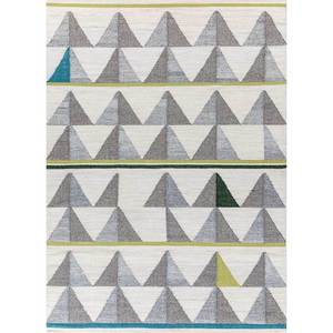 พรมลายเรขาคณิตอินดัสบาร์สีเทาและสีดำ ทอแบบแบน ทำจากขนสัตว์และวิสโคส สำหรับบ้าน รุ่น ADWV-13042 - Product Image 1