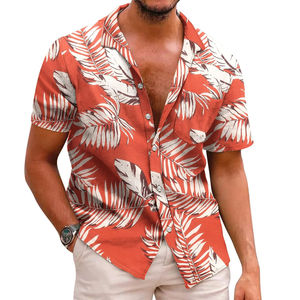 Ensemble chemise et short hawaïen à impression personnalisée chemise décontractée ensemble de plage d'été meilleures ventes de chemises hawaïennes de haute qualité pour hommes - Product Image 1