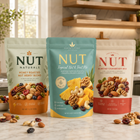 Sachets Doypack Personnalisés avec Logo pour Fruits Secs, en Mylar Mat, Refermables avec Fermeture Zip, pour Mélange de Noix, Amandes, Noix de Cajou, Snacks 100g 250g
