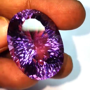 3 Pcs of Natural Amethyst 30mm to 40mm Oval <b>Laser</b> Cut 288 Cts Lot Iroc <b>Sales</b> High Quality Brazil Amethyst Loose Gemstone Facet - Product Image 3