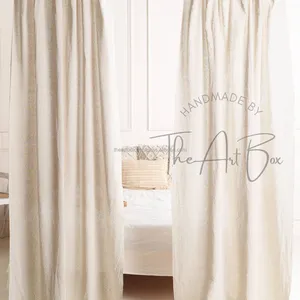 New Arrival Handmade Vải Lanh Nặng Sheer Rèm Linen Màn Rèm Cho Phòng Ngủ Gạc Cổ Cửa Sổ Rèm Cửa