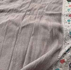 Sari en soie Georgette Tassar de Banarasi, tissé à la main, avec broderie Meenakari et jacquard Zari, protection solaire traditionnelle, séchage rapide, luxe - Product Image 5