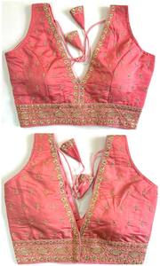 Blusa moderna de verano con trabajo de hilo Zari y nudos hechos a mano Patrón abierto frontal Estilo formal elegante - Product Image 5