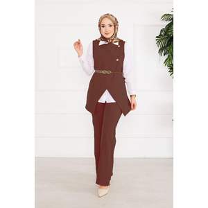 Gilet ceinturé Hijab pour femme 2 pièces élégant et élégant - Product Image 3