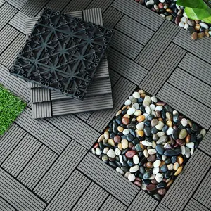 Carrelage en bois pour l'extérieur, écologique, résistant aux intempéries, WPC Composite Click Deck Tile DIY Interlocking Tile (Pima) - Product Image 1