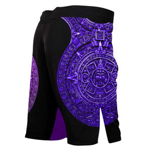 Pantalones cortos de MMA con estampado de sublimación personalizado de alta exigencia, pantalones cortos de MMA de corte largo con velcro estirables que absorben la humedad en venta - Product Image 2