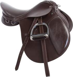 Selle de cheval Selle d'équitation anglaise en cuir avec arbre rembourré Équipement équestre pour l'entraînement et la compétition - Product Image 4