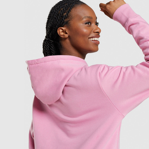 Pull à capuche OEM 400gsm polaire coton polyester qualité supérieure logo personnalisé capuche surdimensionnée pour les femmes vêtements d'hiver - Product Image 5